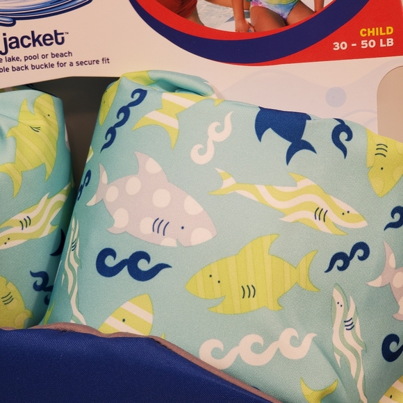New Swimways Seasquirts Swim Trainer Blue Shark 30-50 lbs - Picture 8 of 9